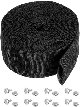PATIKIL 1.8 13FT Protective Hose Sleeve with Snap Fastener, Polyester Fiber Cable Cover Sheath Protection for Welding Tig Torch Hydraulic Hose, Black