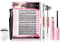 Beauty7 DIY Wimpern Extensions Set Einzelne Wimpern Einzeln Applicator Tool 2-IN-1 Bond & Seal Entferner Pinzette Wimpernzange Cluster Wimpern Kit 30D + 40D 220 Büschel Wimpern
