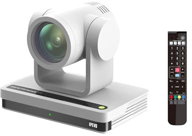 IPEVO VC-Z4K UHD 4K PTZ Camera: 1/2.8 HD CMOS, 12X Optical Zoom, AI AutoTracking, HDMI/USB-C, LAN, PoE. Ideal for Education, Video Conferencing, Church, Live Streaming on YouTube, OBS, Zoom - White
