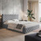 MOTIVENA Dalia Chesterfield Polsterbett 140x200 mit Bettkasten, Chesterfield Bett 140x200 mit Stauraum, Bett Kopfteil Samt, ohne Matratze, Bett Samt, Polsterbett 140x200 Grau Hellgrau