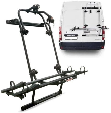 autoSHOP Portabicicletas Trasero para Furgoneta y Caravana Compacto con Master de 2012 a 2023 (Negro)