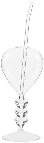 Cabilock Heart-Shaped Wine Glasses Glassware for Cocktails Juice Fun Drinking Cups for Parties Unique High-stem Design for Home Bars Celebrations