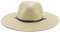 Fasksh Sombrero de paja grande de ala de 10,5 cm para mujeres y hombres, sombrero de jazz fedoras refrescantes, sombreros de verano transpirable y elegante sombrero de fiesta para mujer, beige, Talla