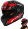 Motorrad Integral Helm Motorrad Helm Full Face Helme, Motorrad Helm Vollvisierhelm Moped Helm, Doppelvisier Motorrad Kopfbedeckung, Motorrad Kopfbedeckung Mit Doppelvisier Kopfumfang (54–61 cm