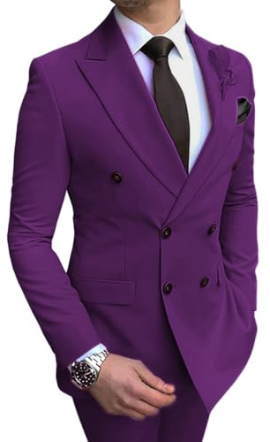 Oanviso Completo Uomo 2 Pezzi Abito Set Business Suit Slim Fit Smoking Blazer Bottoni Completi Completo Festa, Matrimonio
