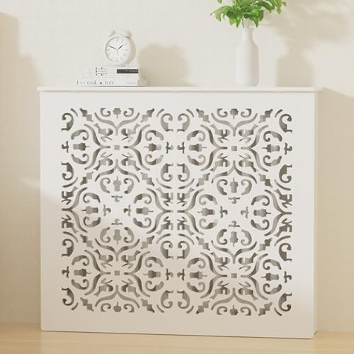 DIHRVTHC Moderner Heizkörper- Abdeckschrank- Heizkörperverkleidung Heizkörper-Abdeckschrank Für Flur wasserdichte PVC-Holz-Kunststoff-Platte, Leicht Zu Reinigen – Ideal Für Büro, Flur(L80xH80xT20CM)