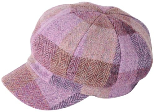 Failsworth Damen Harris Tweed Bakerboy Cap in HT80 - Flieder, Größe: S - M, Ht80 - Flieder, 56 EU