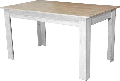 DUPI Mesa Comedor Aitana | Estructura Robusta | Diseño Atemporal | Uso Comedor o Cocina | Montaje Fácil, 110x70cm, Madera | Taupe/Blanco