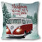 SkyBrands Volkswagen Dekokissen VW Bulli Schnee 40x40 cm Zierkissen T1 Van Oldtimer Bus Camper