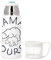 Bouteille thermo en Inox avec Tasse Intégrée - Maman Ours Famille Mignon Animal - 350ml - Bouteille Isotherme