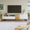 Mueble moderno para TV de color blanco y madera, 180 x 50 x 38 cm, diseño minimalista