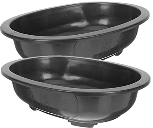 Happyyami 2stücke Ovaler Pflanztopf Für Bonsai Und Garten Großer Blumentopf Mit Abflussloch Für Blumen Und Pflanzen Wohnräumen Küche Und