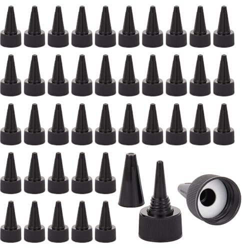 OLYCRAFT 100 Stück 27mm Quetschflaschenverschlüsse Schwarzer Quetschflaschenverschluss Ersatz Für 22mm ID Plastikflaschen Quetschköpfe Flaschenverschlüsse Aus Kunststoff