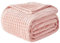 EMME Fleece Throw Blanket for Sofa, Soft, Fluffy, 3D Touch Experience, Warm Cozy Throw, Versatile Single Flannel Blanket for Bed, Couch, Sofa, Armchairs (Light Pink, 130x150cm)