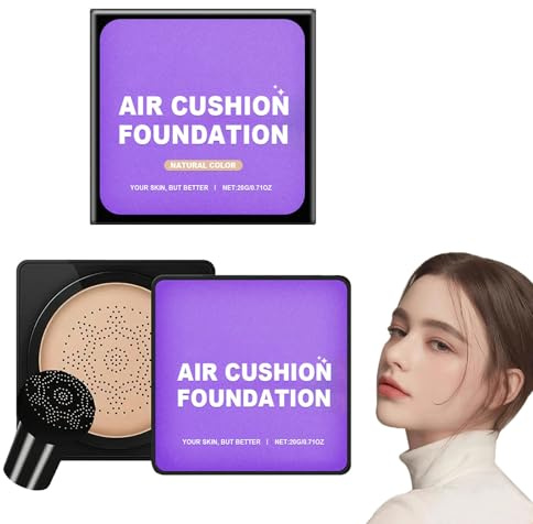 Mushroom Head Air Cushion CC Cream, Serentia Cream Flawless Radiant Skin Instantly, Matte Foundation für fettige Haut, BB Cream Waterproof Air Cushion, Oil Control (Natural)