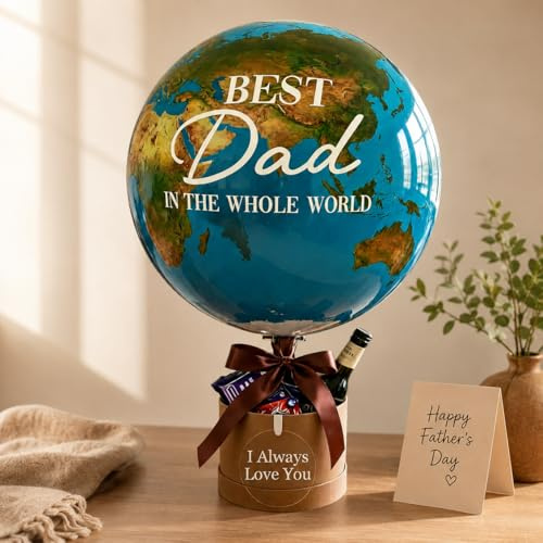 Personalisierter Vatertag Ballon, Bester Papa der Welt, Vatertag Ballons mit Namen & Wunschtext, Vatertagsgeschenk für Papa Opa, Folienballon Party Decor, Geburtstagsgeschenk von Tochter Sohn, 56cm