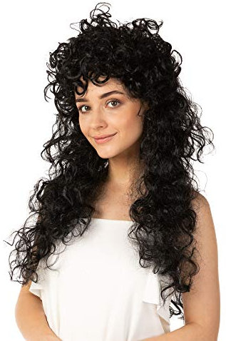 Black Curly Wig Turner Spring Curls Women Ladies Pop Fancy Dress Party