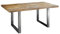 MASSIVMOEBEL24.DE | Railway Baumtisch aus Massivholz rechteckig #108 - Natur lackiert | aus Mangoholz | + U-Beine aus Metall | 160x90cm | Massivholztisch Baumkantentisch Esstisch