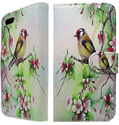 NWNK13 iPhone 4S iPhone 4 Case Cute Bird Premium Pu Leather Flip Case Book Wallet Case Phone Cover for (IPHONE 4S) Green