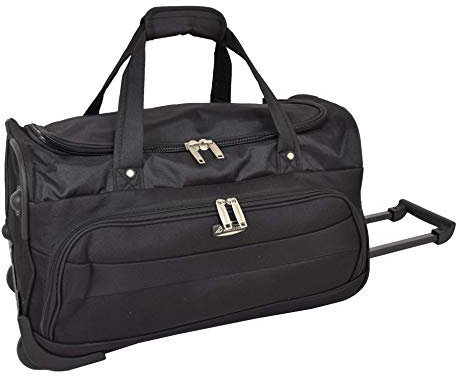 Reise Duffle Tasche Leichtgewicht Wheeled Holdall Kabine Sport-Wochenendtasche - Darwin (Schwarz)
