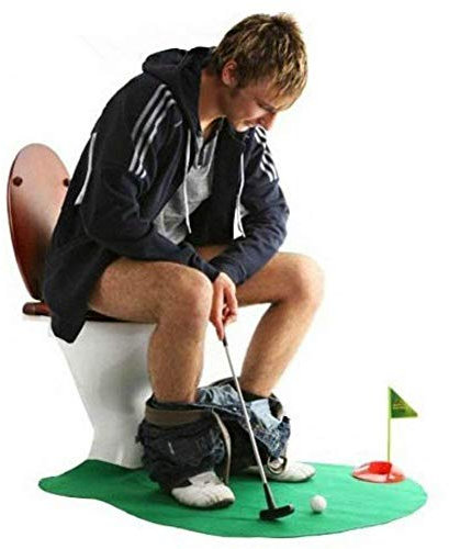 DIVISTAR WC-Golf-Putter-Putting-Matte, Spiel-Set für das Badezimmer