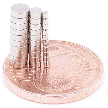 Brudazon | 30 Mini Scheiben-Magnete Set 1x1mm + 2x1mm + 3x1mm | N52 stärkste Stufe - Neodym-Magnete ultrastark | Power-Magnet für Modellbau, Basteln | Magnetscheibe extra stark
