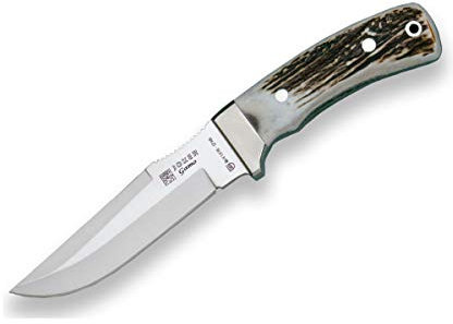 joker Coltello a lama fissa Gamo con cache in corna di cervo e lama di 13 cm MOVA, 270 grammi, con spina dorsale dentata, CC45 per attività di Pesca, l'Escursionismo, Il Campeggio