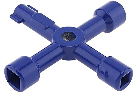 CABLEPELADO Multifunktionaler 4-Bit-Schlüssel | Wasserzähler | elektrischer Schrankschlüssel | Aufzug | Gaszähler | Ventilschlüssel | Blau