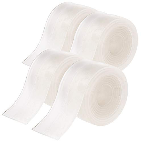 infactory Luftzugstopper: 4er-Set transparente Zugluft-Stopper, selbstklebend, je 100 x 3,5 cm (Zugluftstopper selbstklebend, Türabdichtung, Klebeband transparent)
