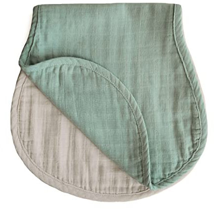 Mushie Spucktuch 2er Packung | Baby Tuch aus 100% Bio-Baumwolle | 55x25 cm | Maschinenwaschbar | Sichere & Hochwertige Baby Zubehör für Kleinkinder & Babys | Roman Green/Fog