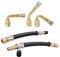 testyu Bike Valve Adapter Set, 3 Pcs Brass Tyre Valve Stem Extension Adapter with 2 Pcs Pump Extension Hose Inflator Tube Pipe Cord for Car Bike Truck Motorcycle