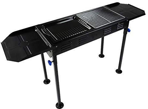Barbecue Griglia Griglia a carbonella Griglia Portatile Grill in acciaio inox Home BBQ Forno a carbonella con padella antiaderente Pan Grill Bbq per Picnic Patio Backyard Barbecue, Nero Barbecue per P