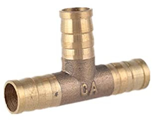 Messing-Tauchrohrverschraubung 2 3 4-Wege TY gerader Schlauchtülle 4 5 6 8 10 12 14 16 19 mm Kupfer-Tauchverbinder-Verbindungs-Kupplungs-Adapter-T 3-Wege, 10 MM Barb