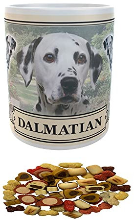 Tasse cadeau de race de chien dalmatien avec friandises
