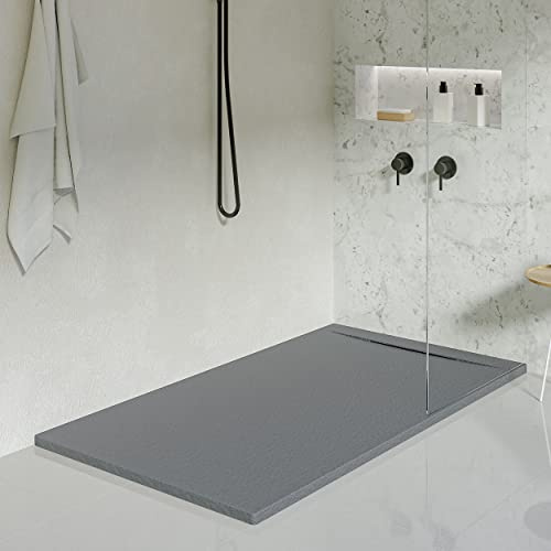 KOES - Kunstharz-Duschwanne Modell LIENA – 100x140 – Anthrazit RAL 7016