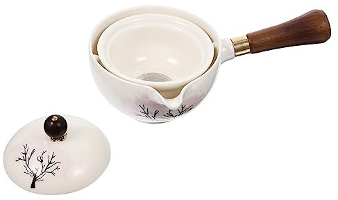 TOPBATHY Keramik- Mit Seitengriff Reiseset Tragbares Tee-Set Reise-Tee-Set Kung-Fu-Tee-Set Keramik- Tee-Sets Rotierender Teekessel Dekorative Teespender Aus