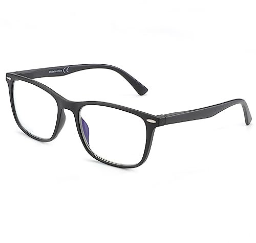 ZENOTTIC Anti-Blaulicht Lesebrille Rechteckig Herren mit Brillenetui für PC, TV, Gaming UV 400 Schutz mit Sehstärke 2,0x