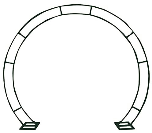 ALKOY Schwarzer Gartenbogen, Runder Metall-Hochzeitsbogen, Gewölbte Gartenlaube Mit Sockeln, Ballon-Blumen-Ring-Ständer-Kreis Für Den Valentinstag/Schwarz/Mittel 2,6 * 2,2 M