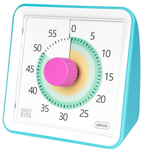 Compte à rebours visuel avec étui de protection – Horloge de compte à rebours de 60 minutes pour enfants, autisme, TDAH, salle de classe, bureau à domicile, enseignement, travail, réunion, minuterie
