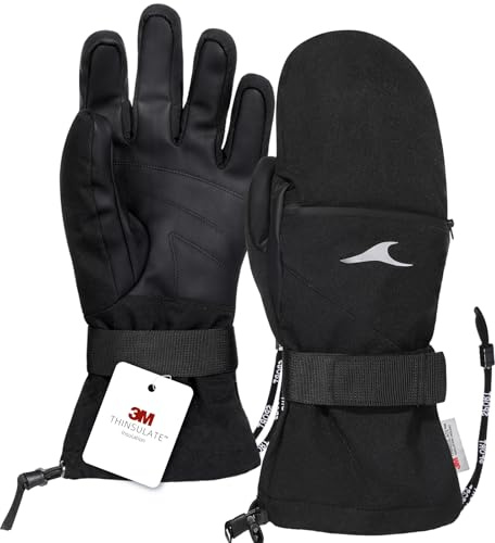 Achiou Skihandschuhe, wasserdicht, Snowboard-Handschuhe, Winterhandschuhe für kaltes Wetter, für Damen und Herren, Touchscreen-Handschuhe
