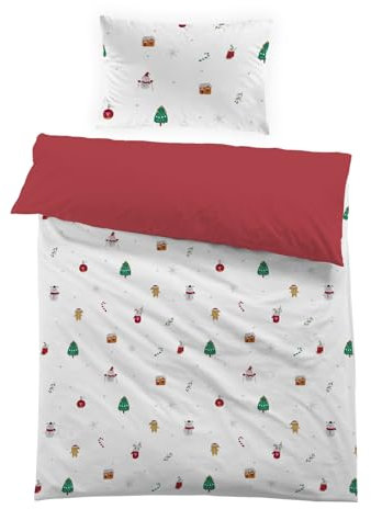MUSOLEI Weihnachten Bettwäsche 135x200 Kinder Mädchen Kinderbettwäsche Weihanchts Deko Jungen 3D-Druck Mikrofaser Bettbezug und 1 Kissenbezug 50X80 Merry Chrismas Bettwäsche-Set, Weihnachten