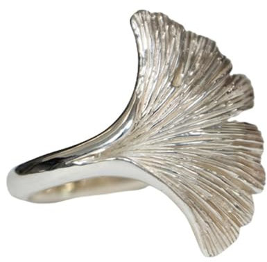 Sovats Ginkgo Solid Ring 925 Sterlingsilber, Größe 56