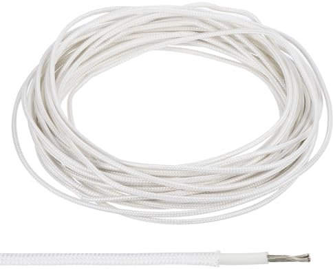 PATIKIL 32.8 pies Calibre 18 AWG Cable Electrónico Alambre Resistente a Altas Temperaturas de -60 a 200 Grados Celsius de Silicona y Fibra de Vidrio para Lámpara Caldera Blanco