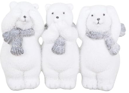 Trend Line Dekofigur Eisbären 16 x 11 cm weiß-grau Deko