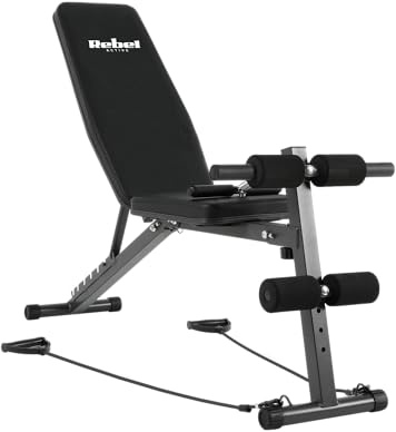Einstellbare Schräge Trainingsbank mit Beinarretierung und Gummibändern REBEL ACTIVE RBA-2003