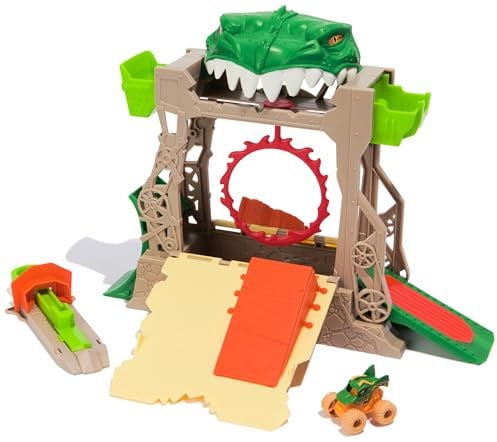 Monster Jam - Escenario Dragon + Mini JAMS Dragon Metal Escala 1:87 - Pista TRANSFORMABLE - 6069758 - Monster Truck - Coches para Niños - Juegos Infantiles - Juguetes Niños 3 años +