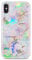 JIAXIUFEN Phone Cover Case Compatible with iPhone Xs Max Holographic Plating Marble Design Protective Shockproof Slim TPU Protective Phone Case for iPhone Xs Max, Iridescent Opal