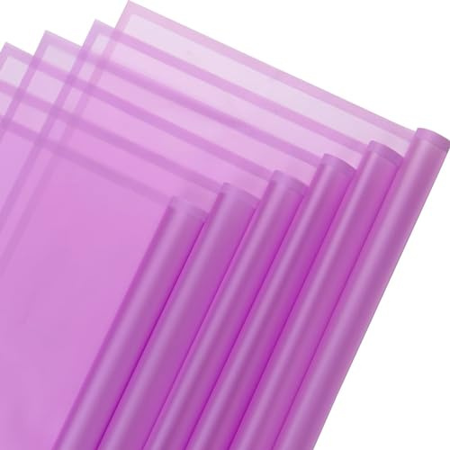 VOWOVOSDAY 20 Stück Blumen-Geschenkpapier, 58,4 x 58,4 cm, wasserdichtes Blumenstrauß-Geschenkpapier für Bastelarbeiten, Geschenkverpackungen, Blumenstrauß (Violet02)