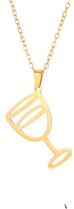 LHJHZDJC Necklace Fashion Women's Wine Glass Pendant Necklace Champagne Bottle Choker Jewelry Party Gift for Wine Lovers Jewelry Gifts