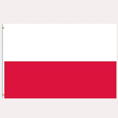 Grande Drapeau Pologne 90x150cm,Double Face Drapeaux Pologne Mat Polyester et Personnalisable,avec Oeillet Métalliques Couture,pour Oktoberfest Événements Sportifs,Décoratifs d'extérieur